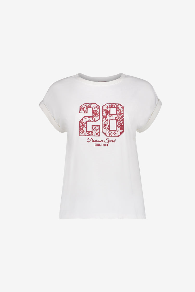 Geisha T-shirt met 28 print en korte mouwen