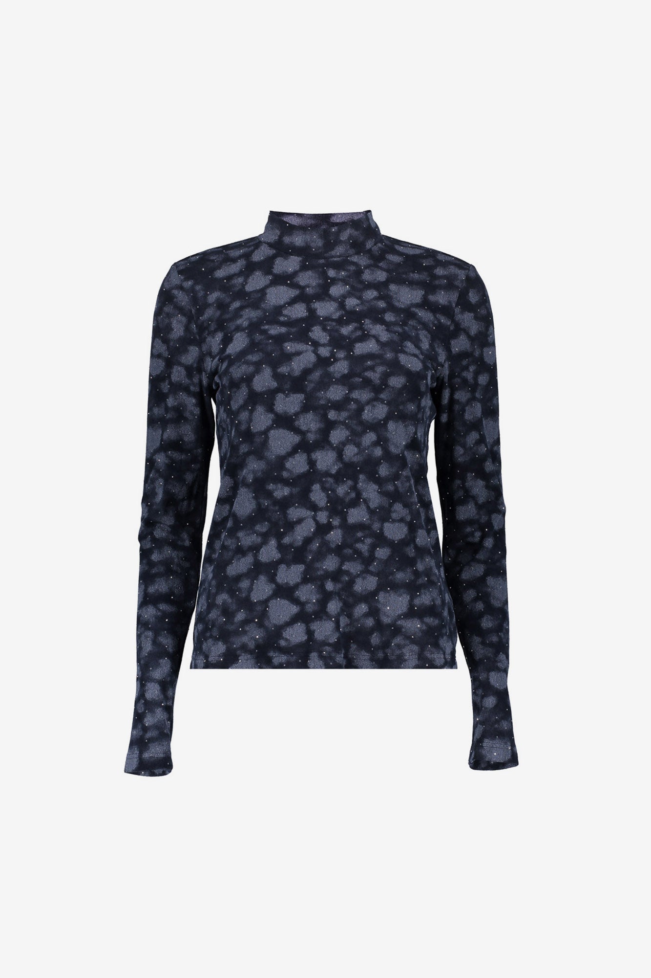 Geisha top met dessin, rhinestones en turtle neck