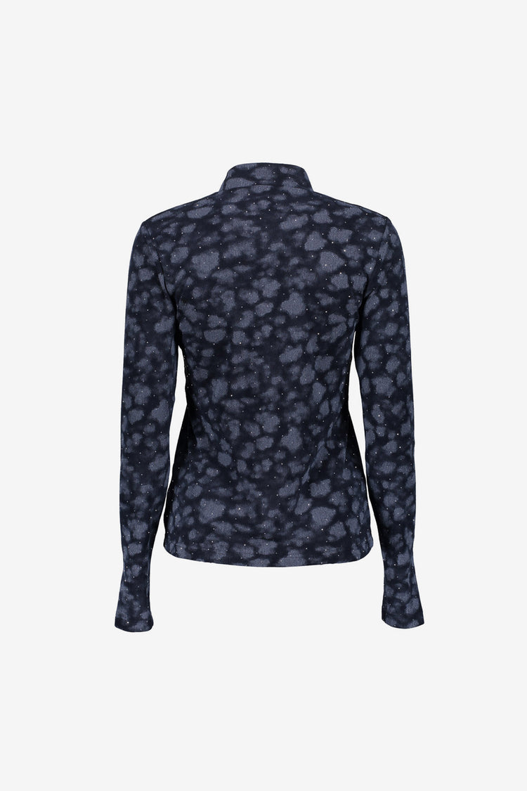 Geisha top met dessin, rhinestones en turtle neck