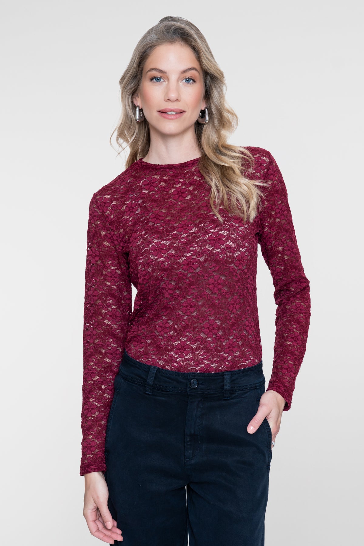 Geisha lace top met bloemenkant – Shop de look