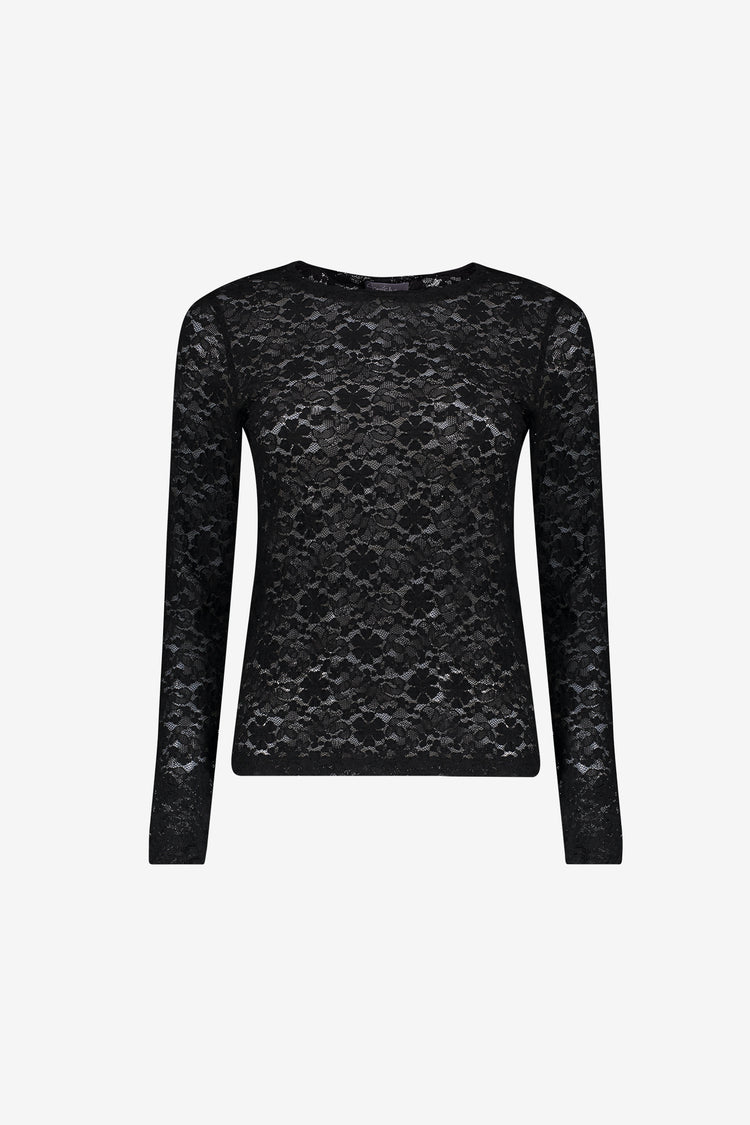 Geisha lace top met bloemenkant
