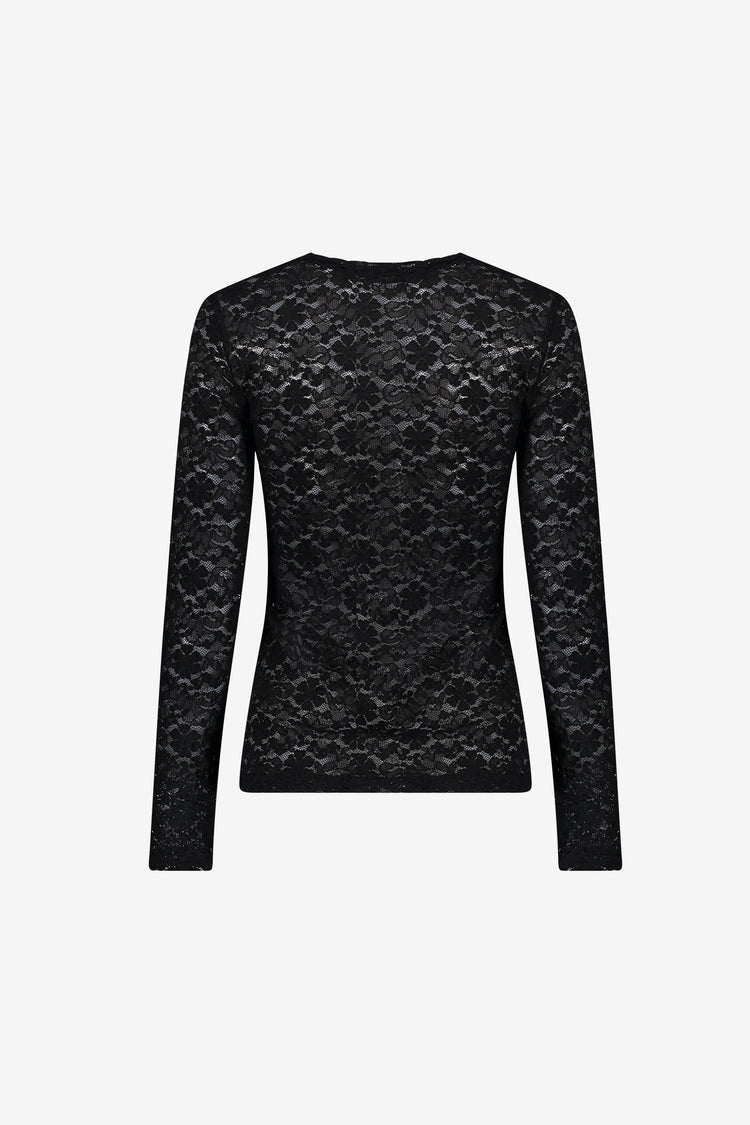 Geisha lace top met bloemenkant