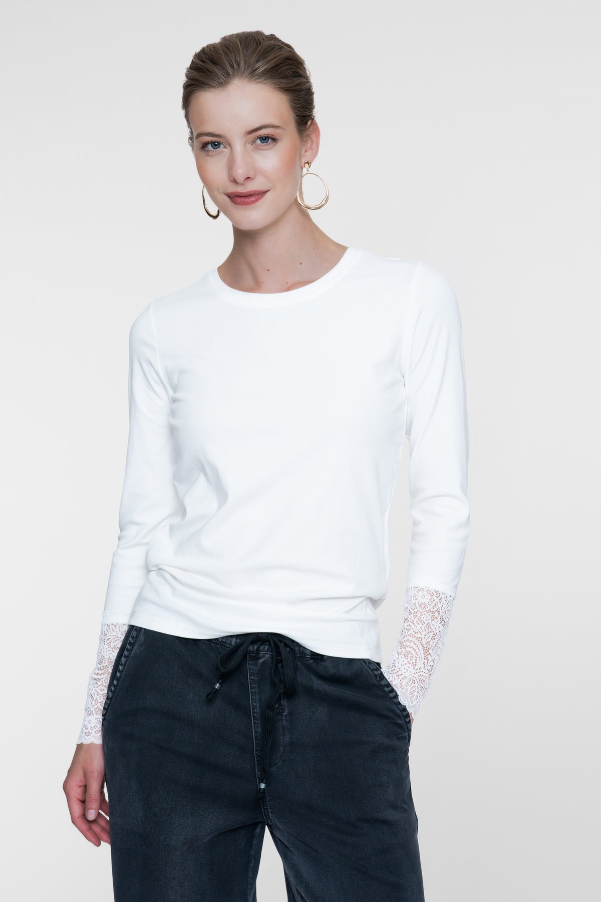 Geisha wit T-shirt met kant detail