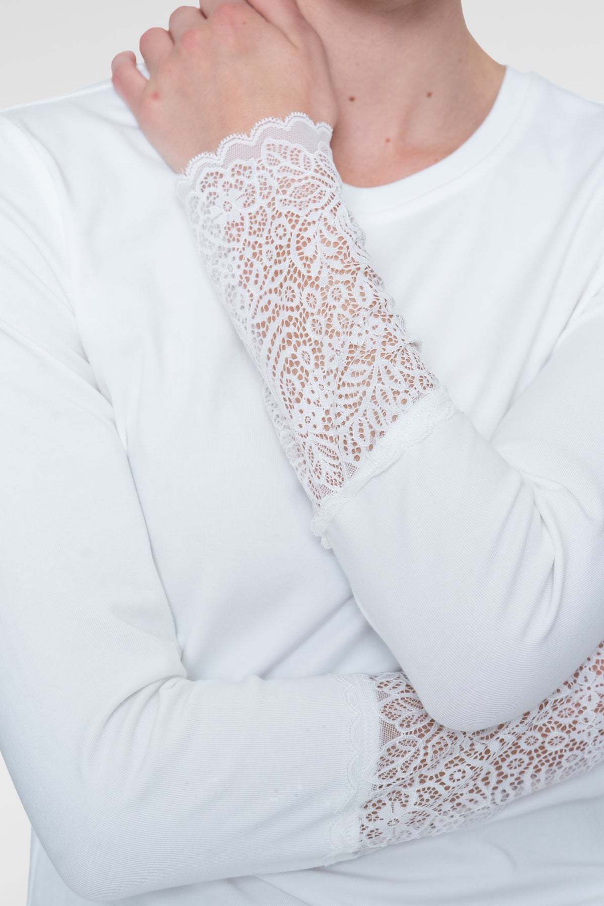Geisha wit T-shirt met kant detail