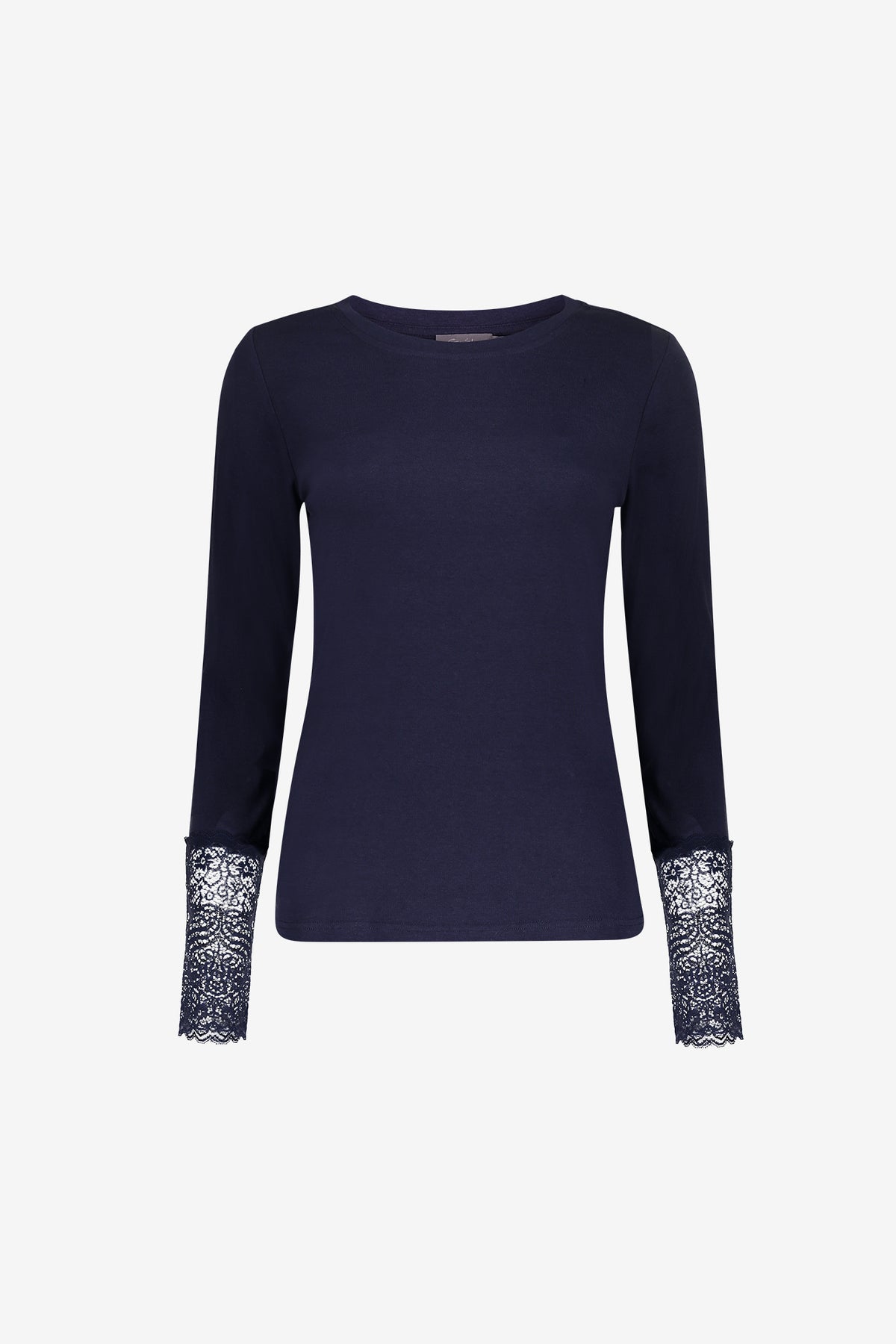 Geisha basic top met kanten manchetten