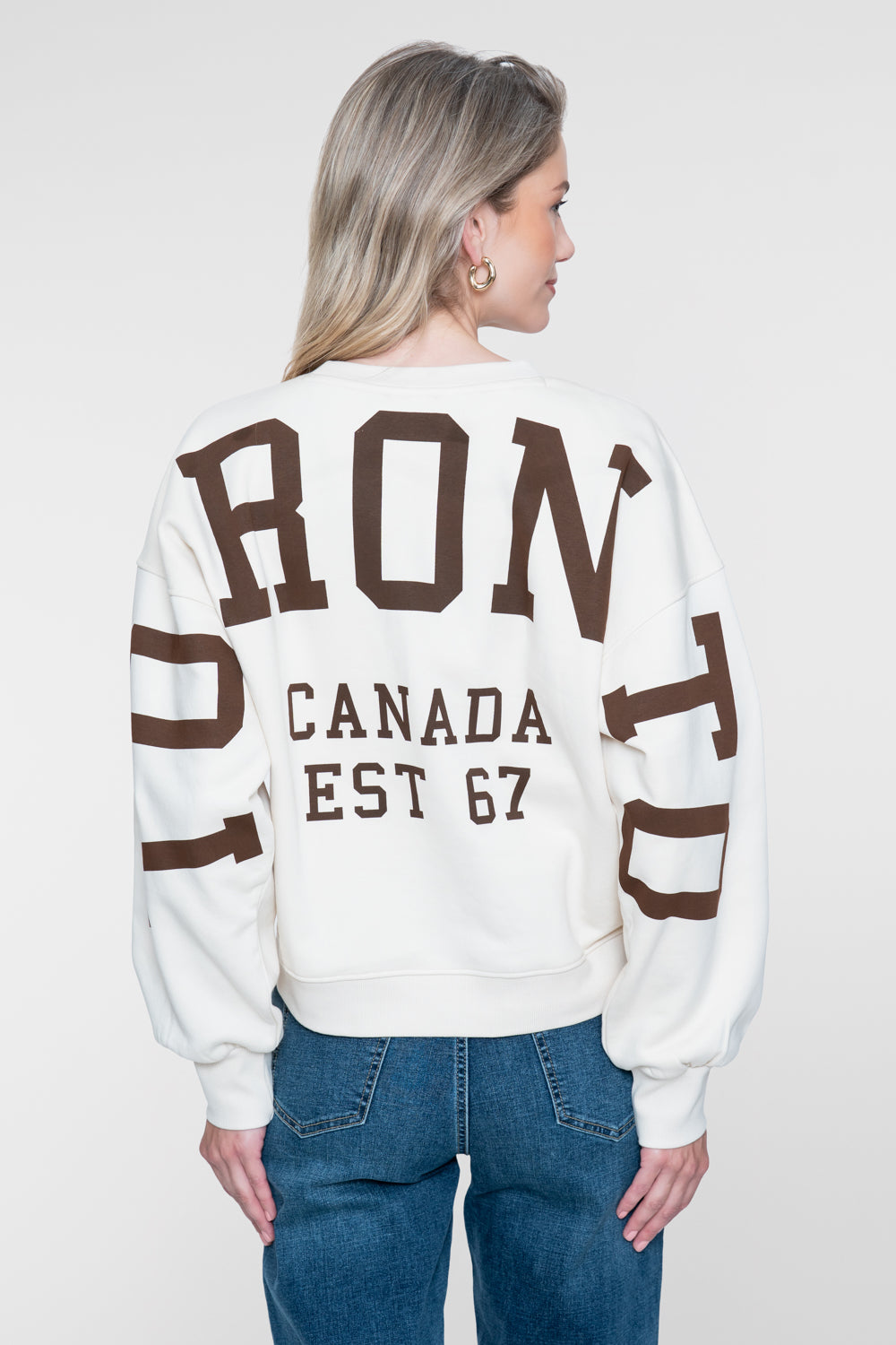 Geisha sweater met Toronto backprint en sportieve uitstraling