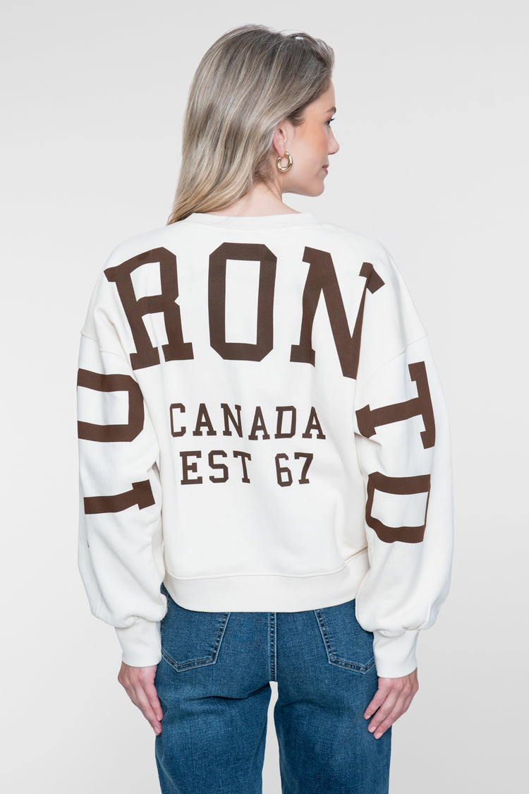 Geisha sweater met Toronto backprint en sportieve uitstraling