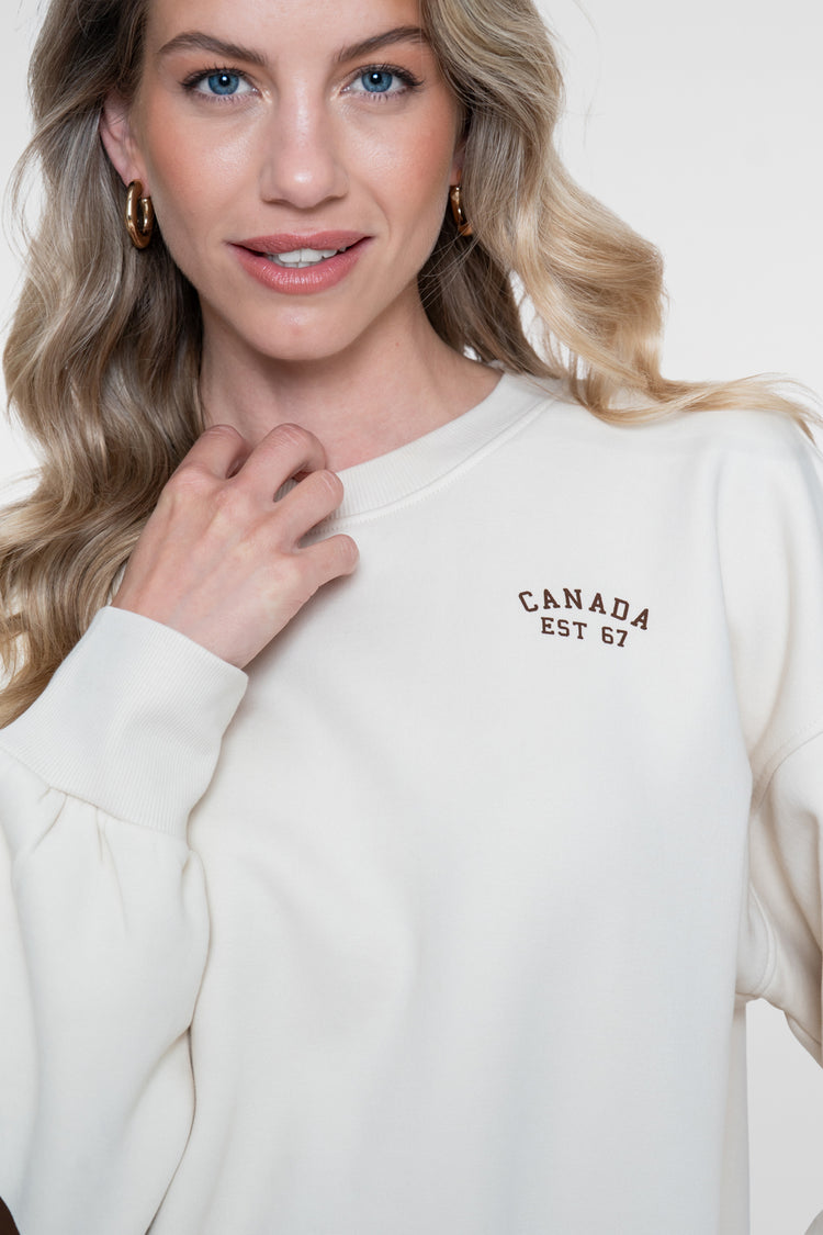Geisha sweater met Toronto backprint en sportieve uitstraling