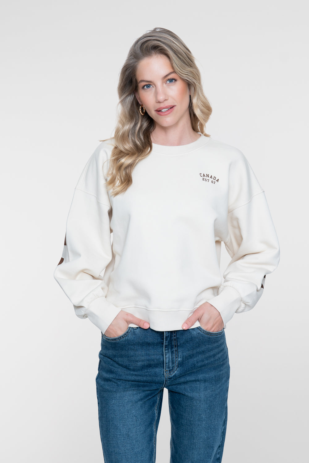 Geisha sweater met Toronto backprint en sportieve uitstraling