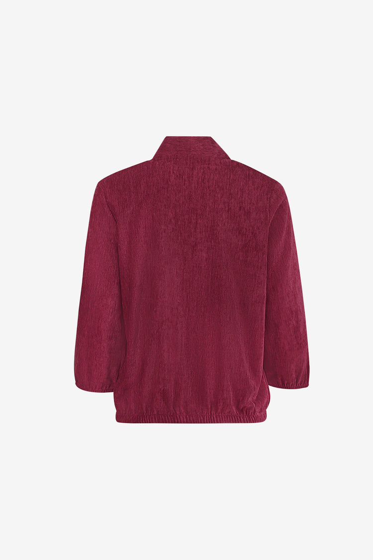 Geisha veloursachtige top met V-snit en 3/4 mouwen
