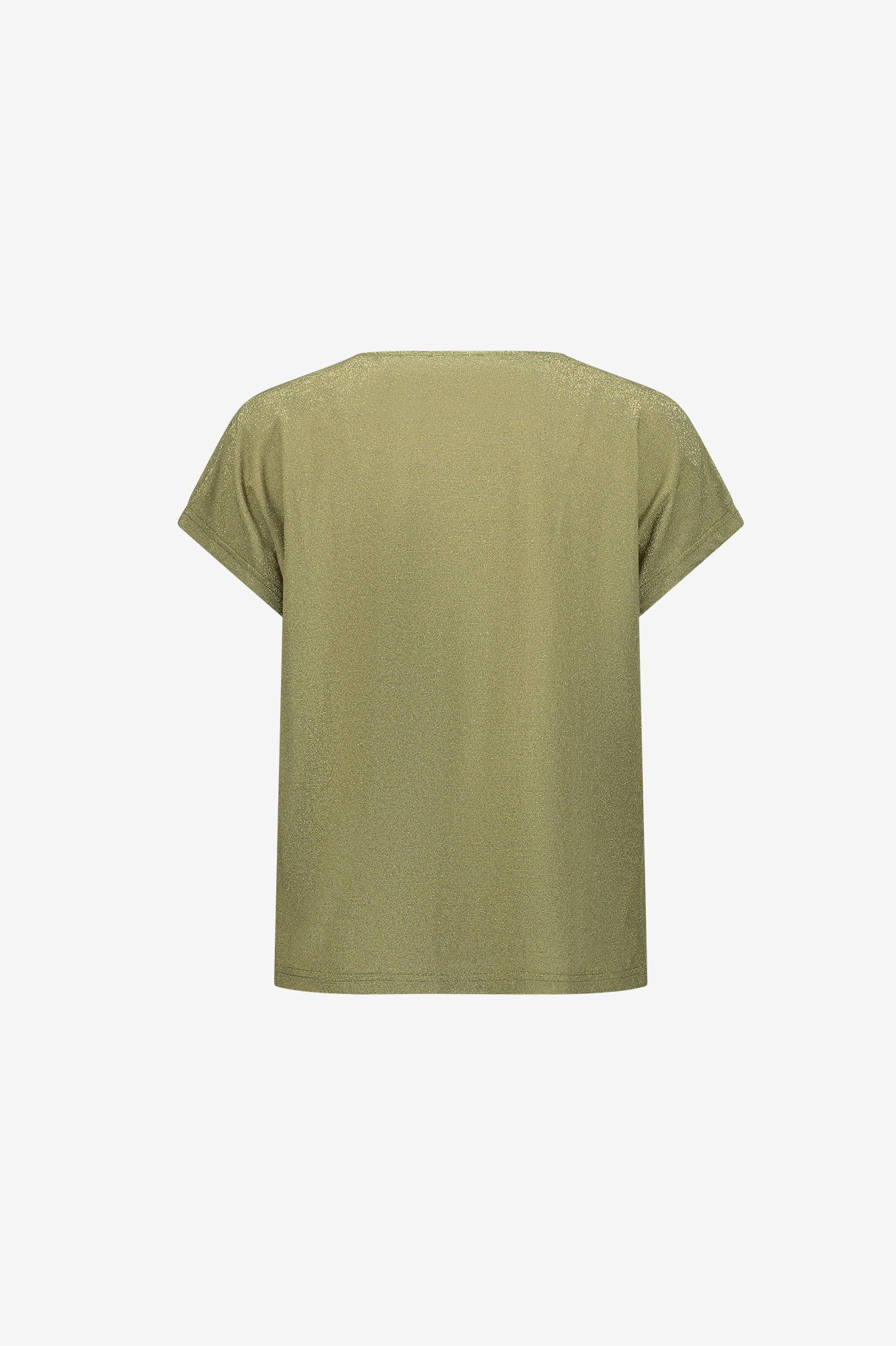Geisha glanzende top met watervalhals in groen