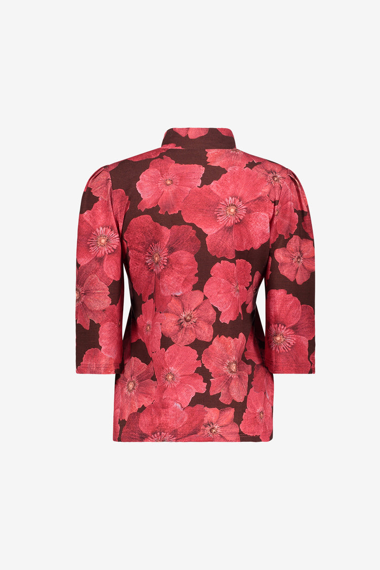 Geisha top met halflange mouwen en bloemenprint