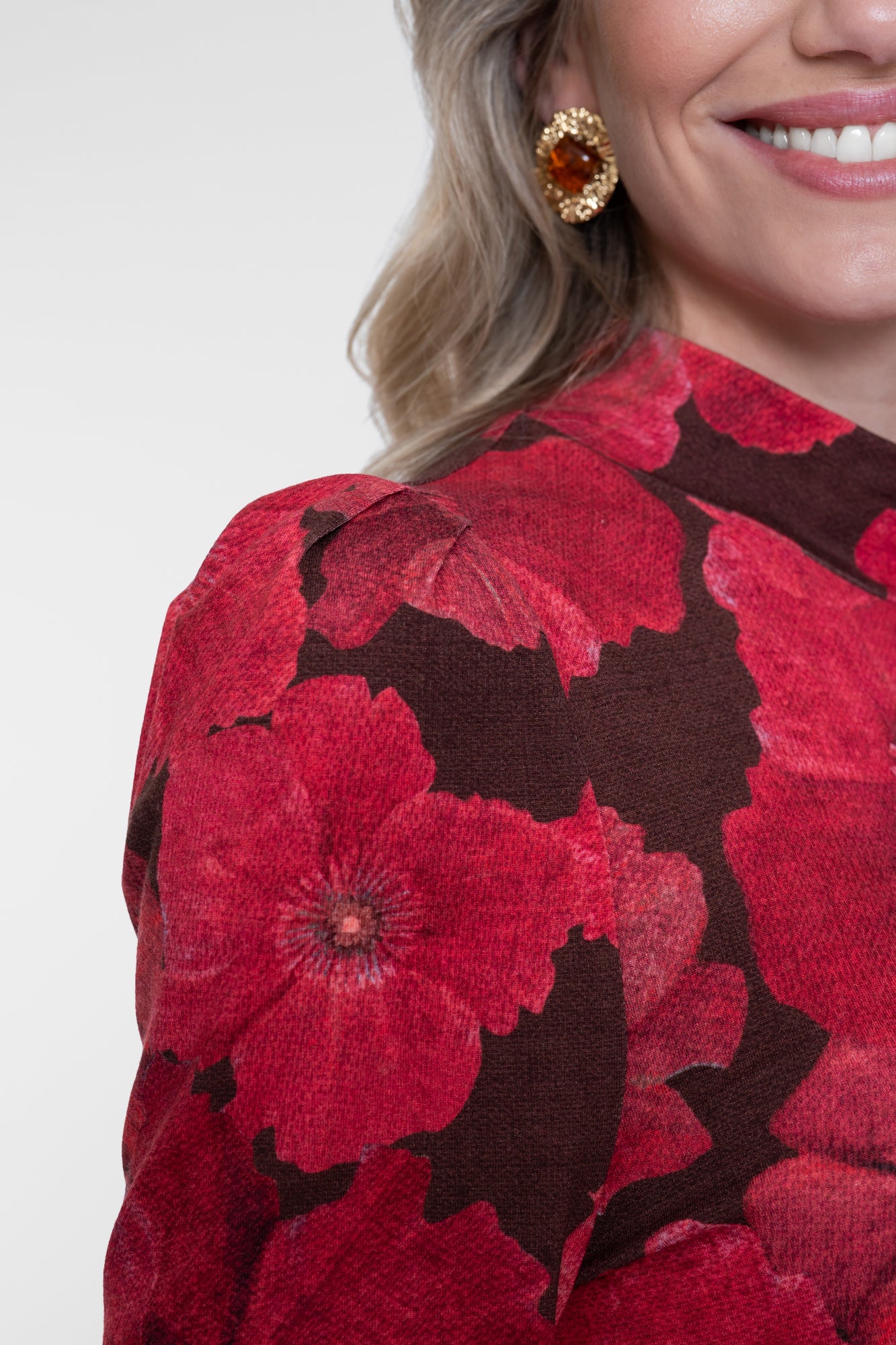 Geisha top met halflange mouwen en bloemenprint
