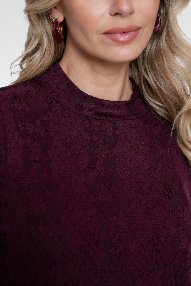 Geisha top met slangenprint en ruffle mouwen