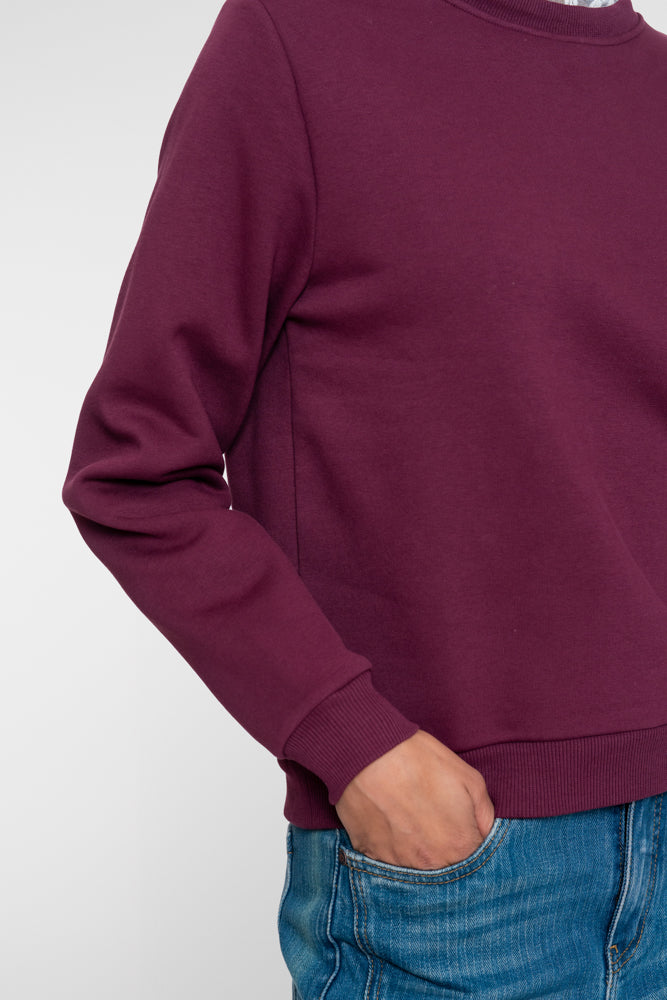 Geisha sweater met kanten kraagje in burgundy