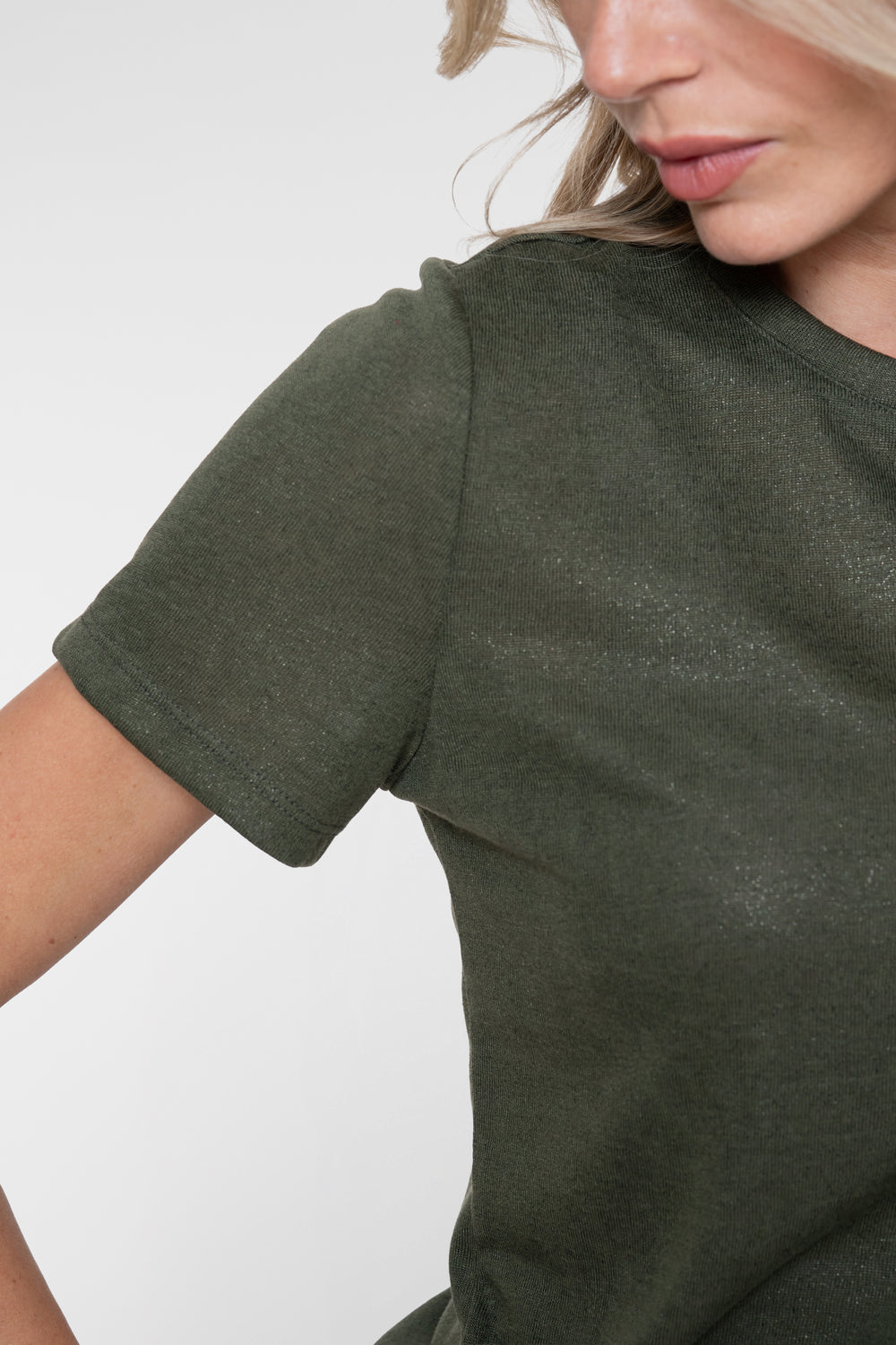 Geisha T-shirt met subtiele lurex glans