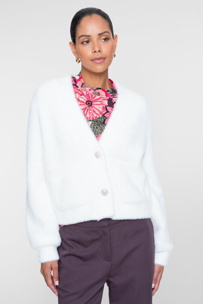 Geisha bloementop met smockdetail en opstaande hals