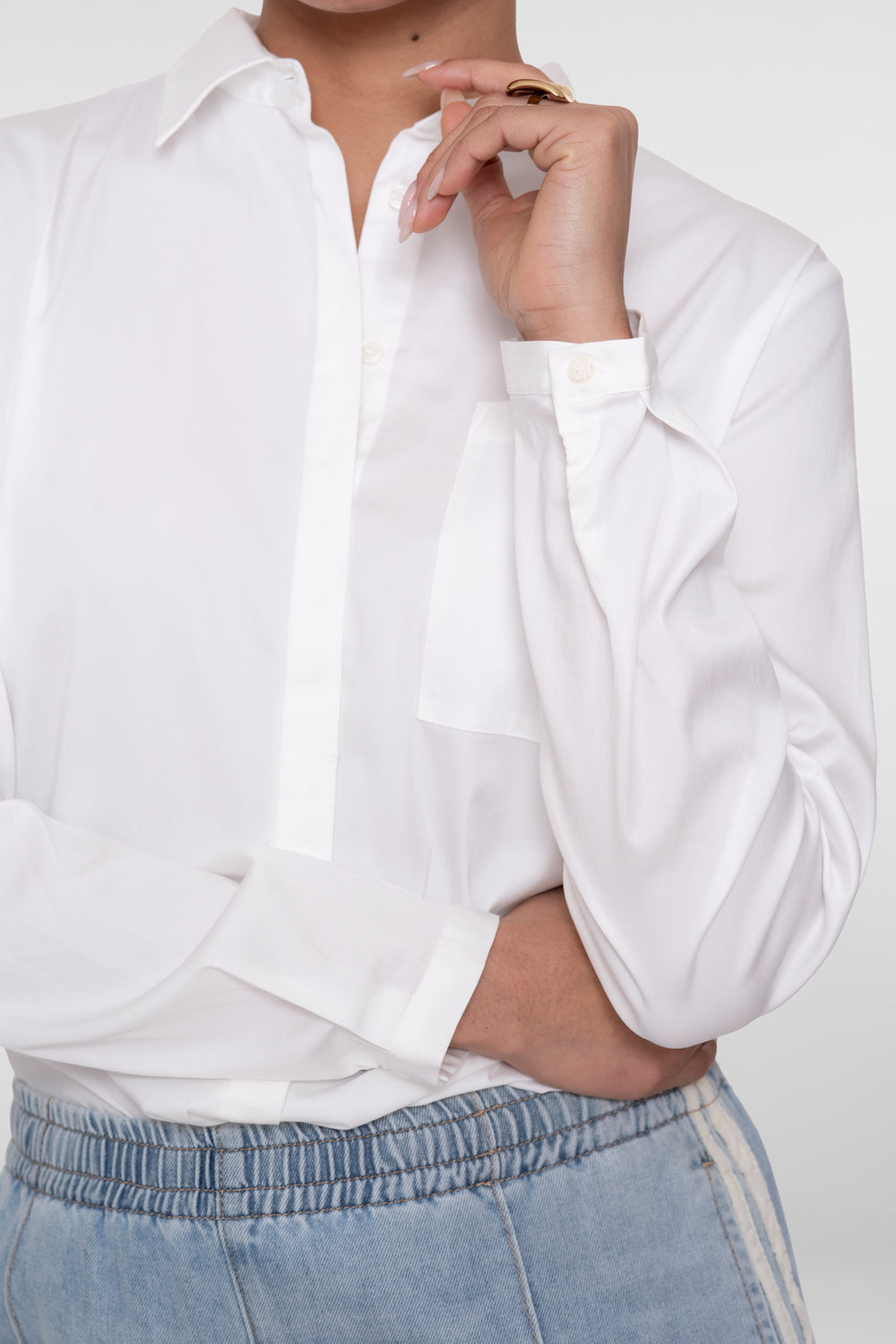 Geisha witte damesblouse met relaxed pasvorm