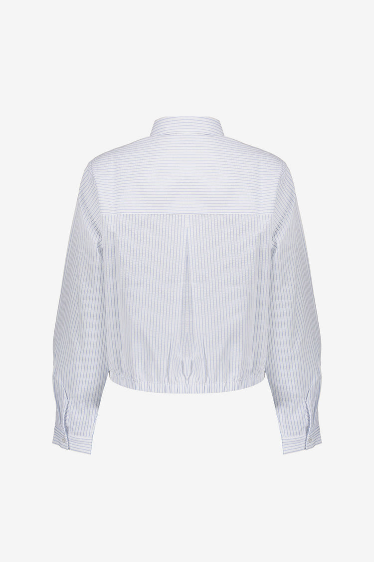 Geisha blouse met blauw en wit strepen