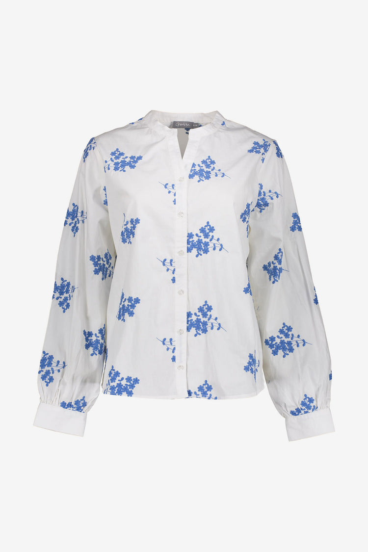 Geisha blouse geborduurde bloemen