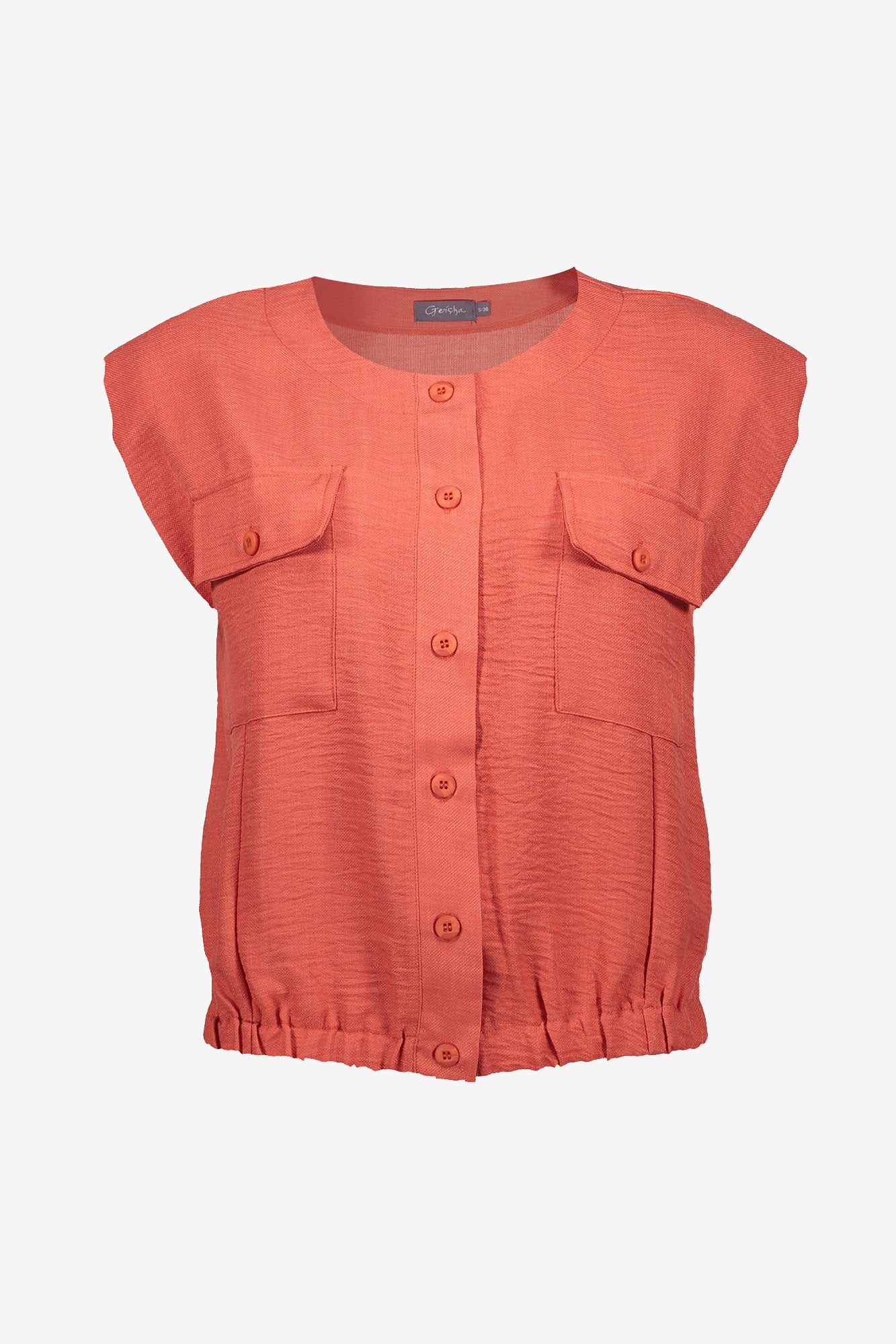 Geisha cropped blouse met linnenlook
