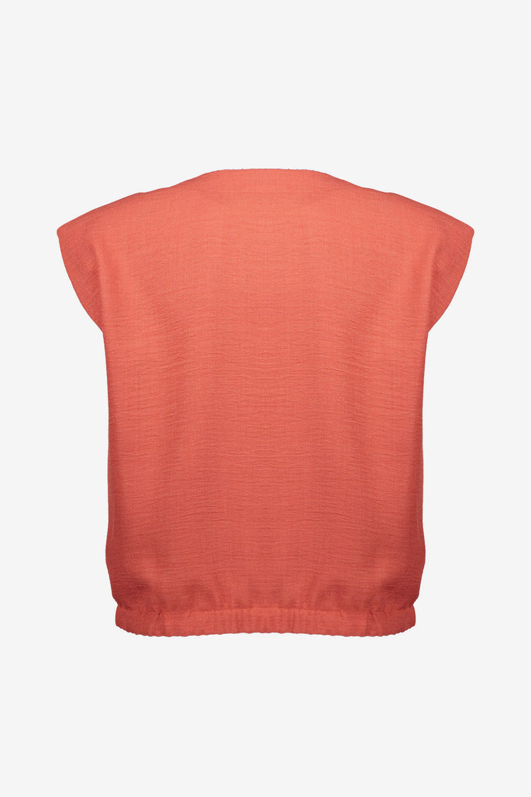 Geisha cropped blouse met linnenlook