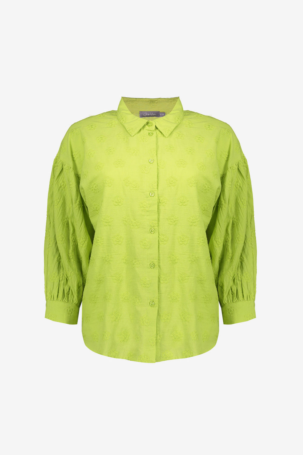 Geisha blouse lime met broderie