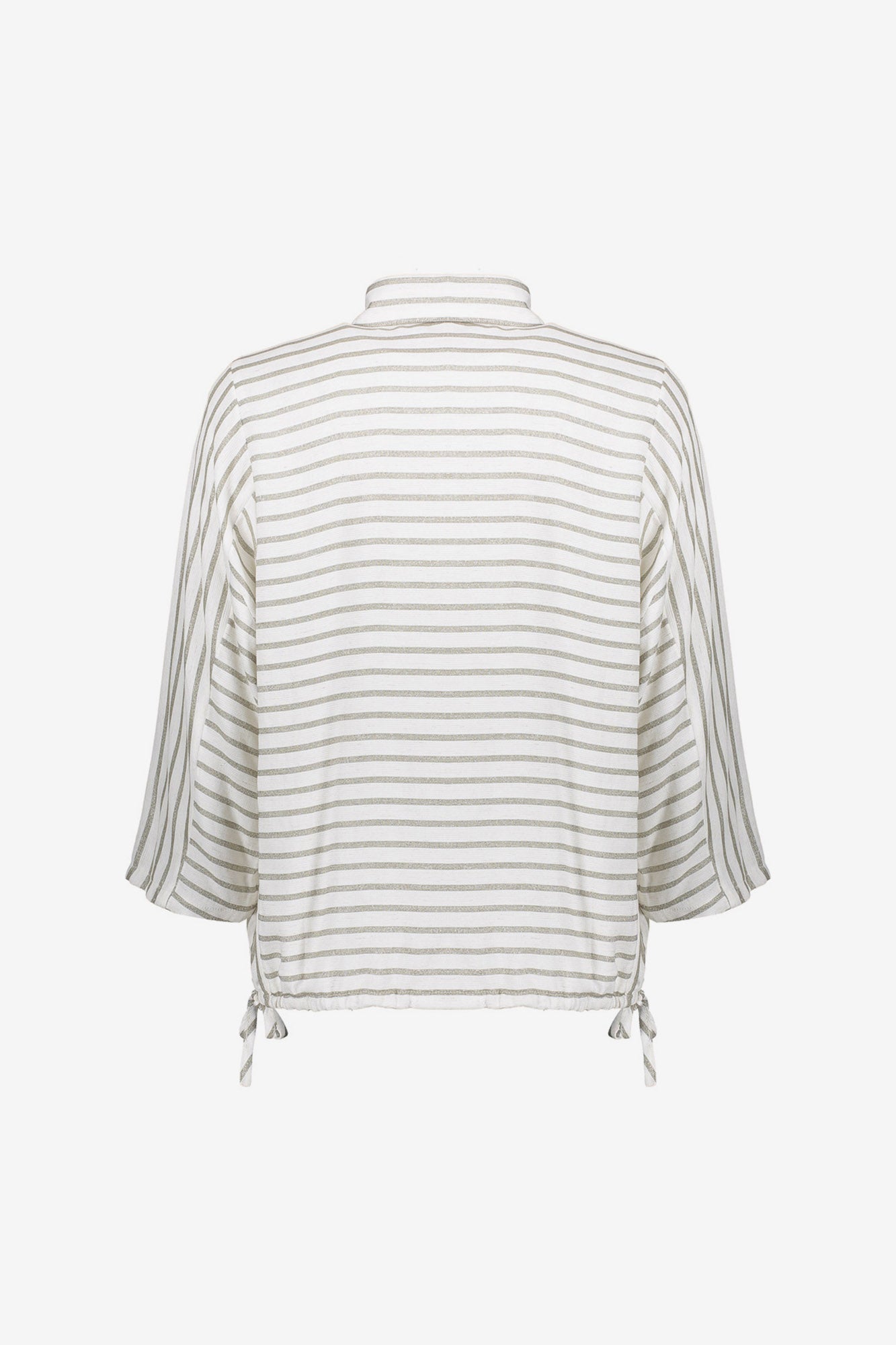 Geisha damesblouse met zilveren strepen en losse fit