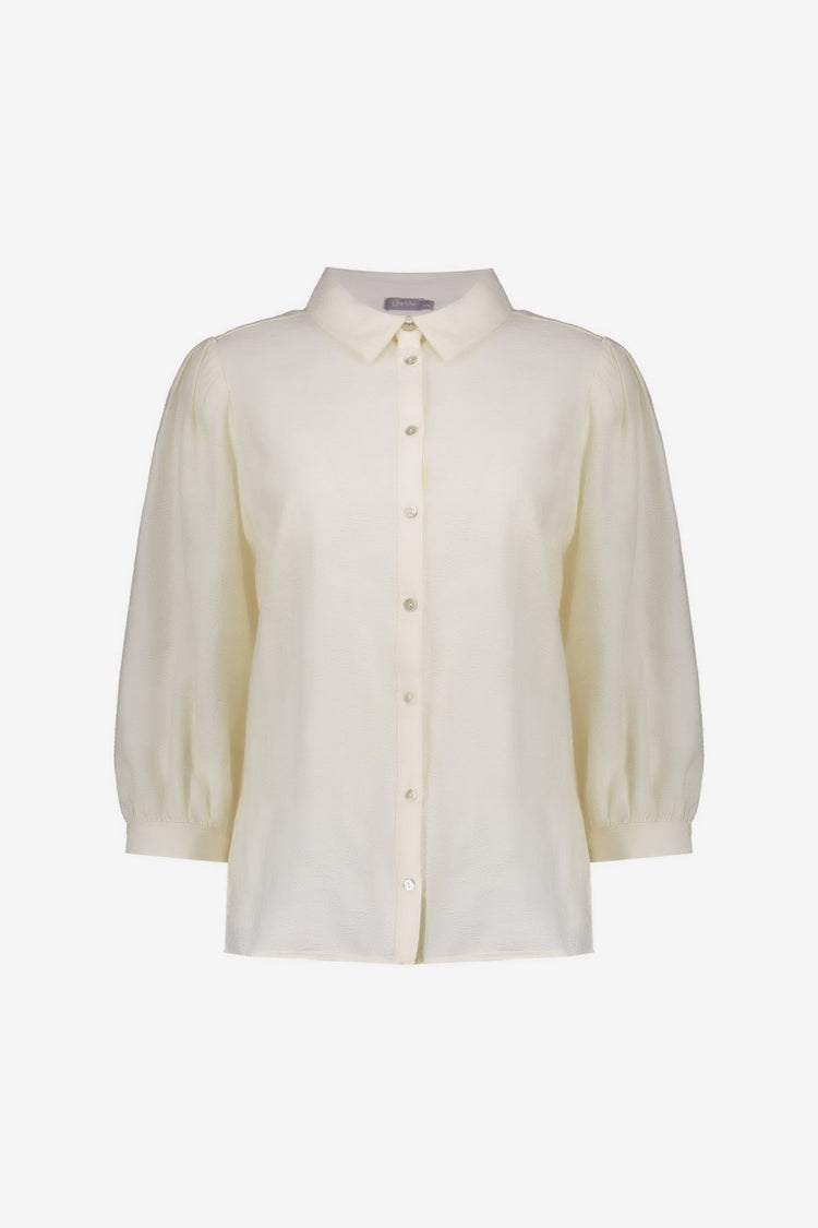 Geisha blouse met structuur en pofmouwen