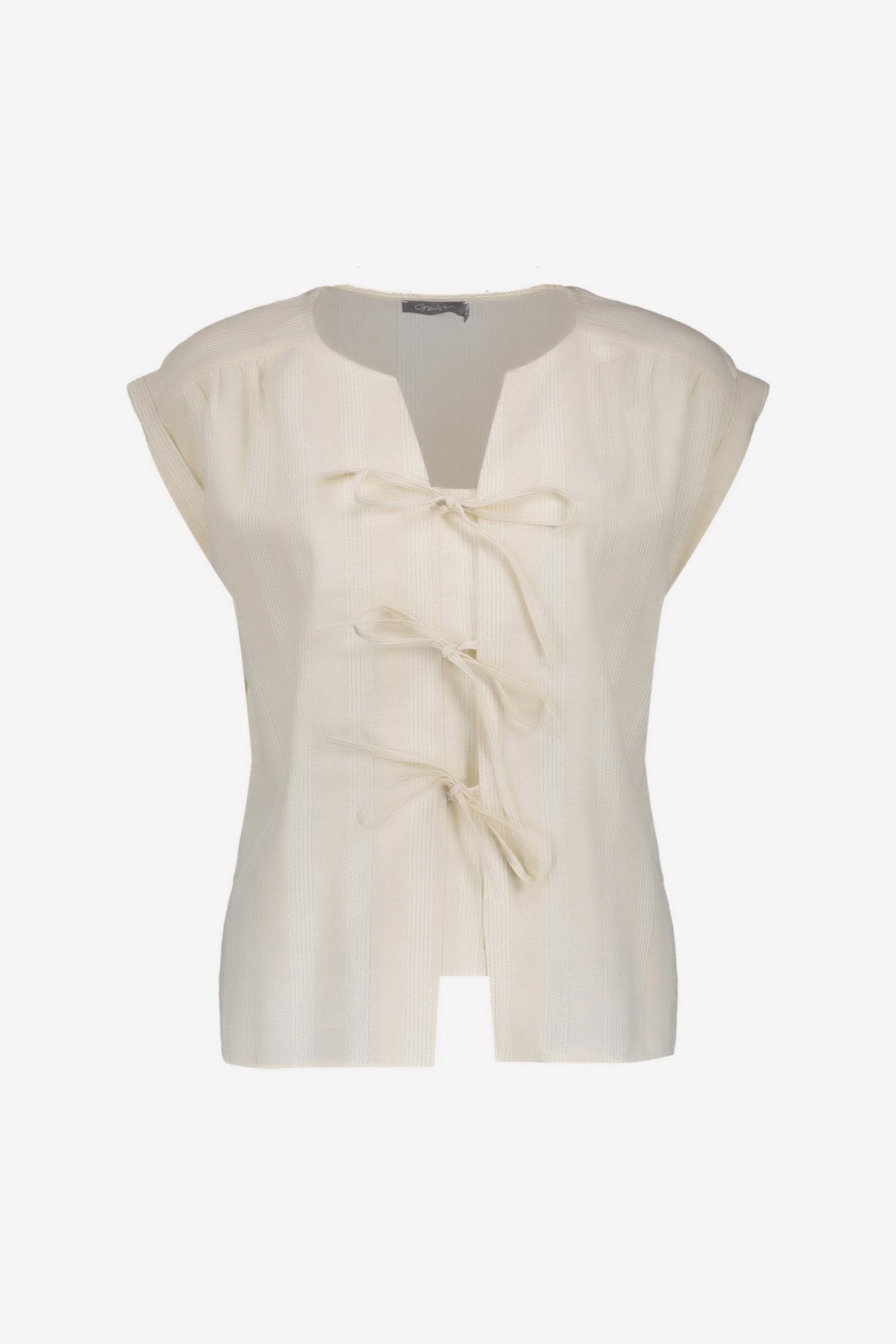 Geisha blouse met sierlijke striksluiting en lurex