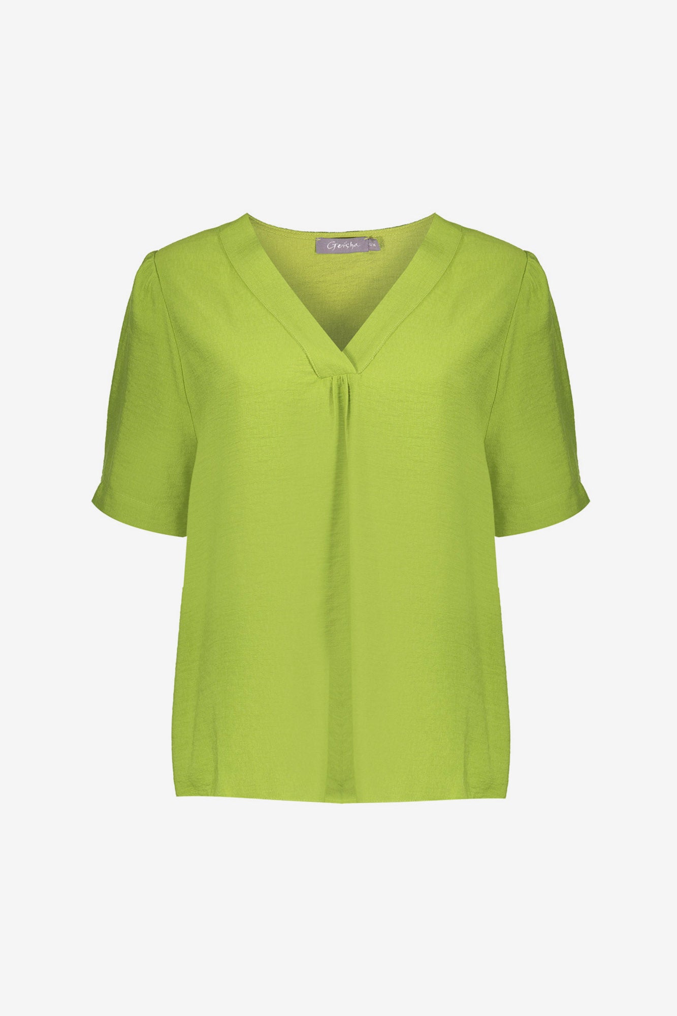 Geisha top met V-hals en korte mouwen
