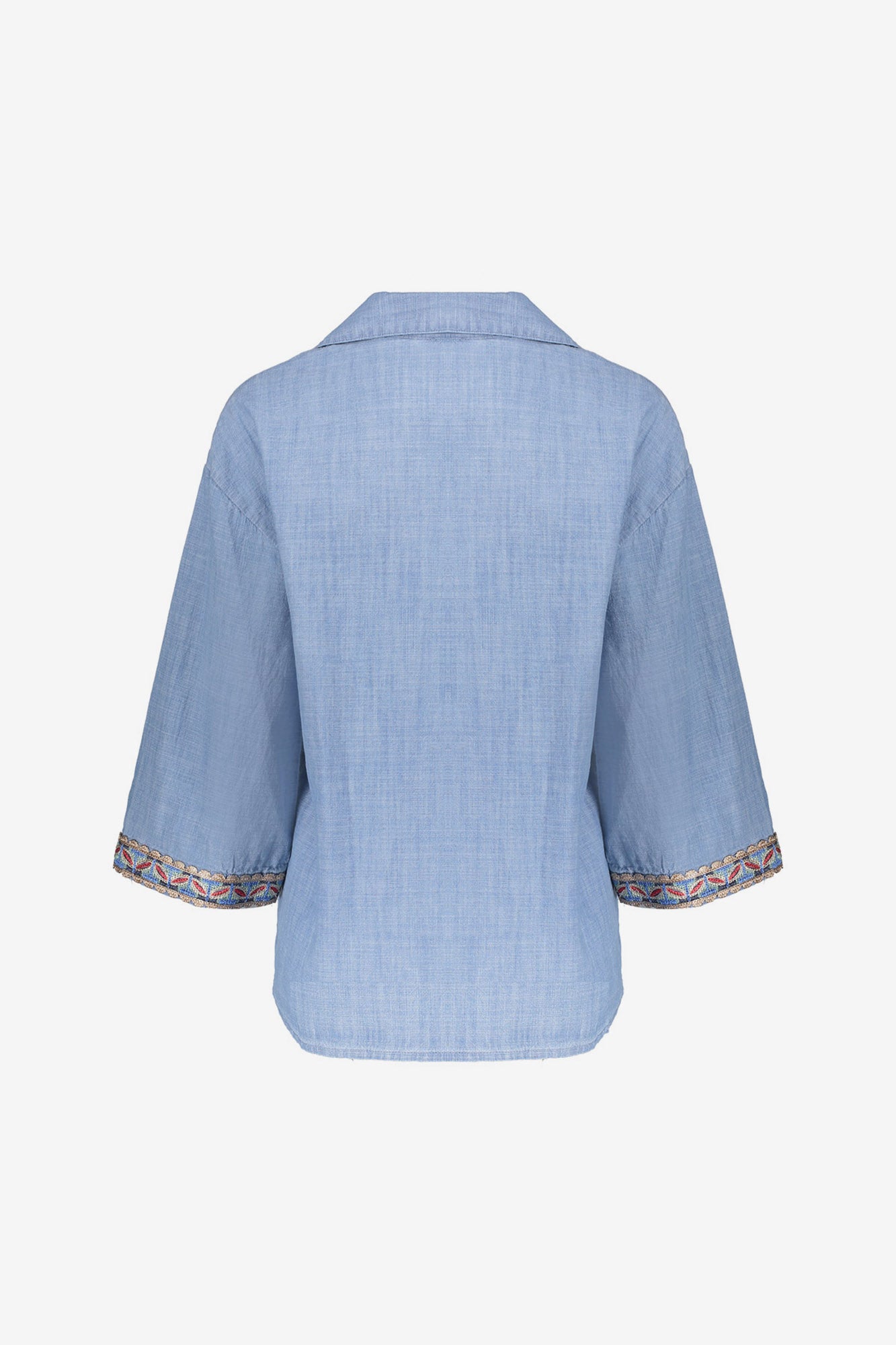 Geisha blouse denim met tape detail