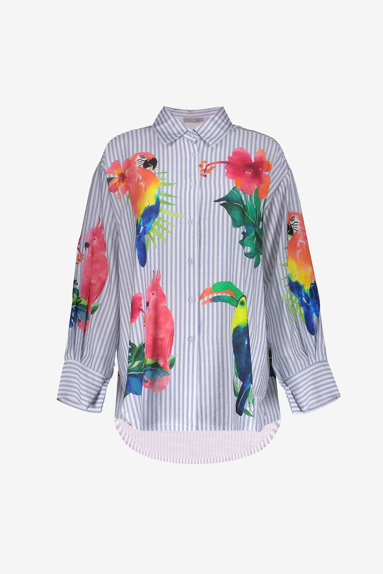 Geisha blouse tropische print