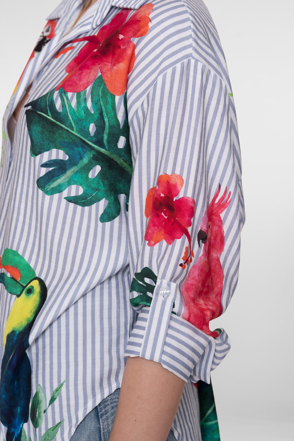 Geisha blouse tropische print