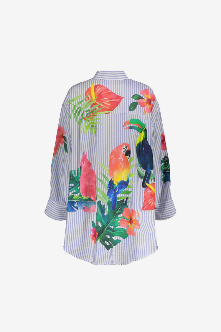 Geisha blouse tropische print