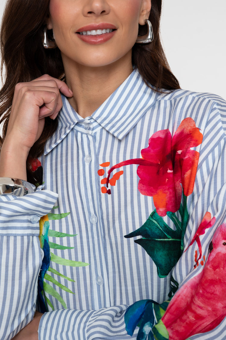 Geisha blouse tropische print