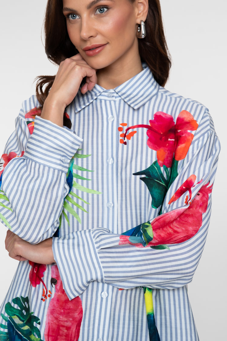Geisha blouse tropische print