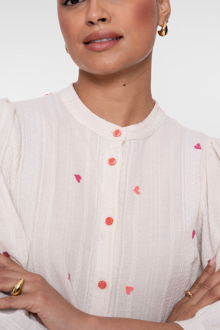 Geisha blouse met hartjes