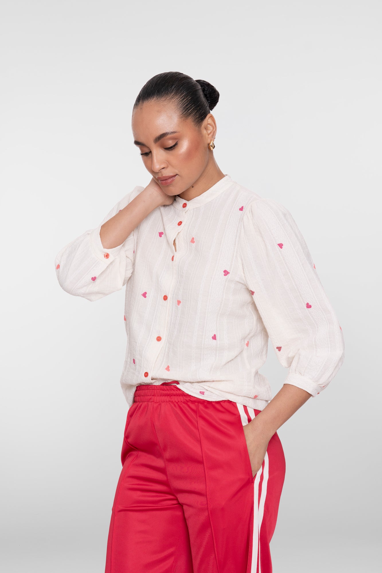 Geisha blouse met hartjes