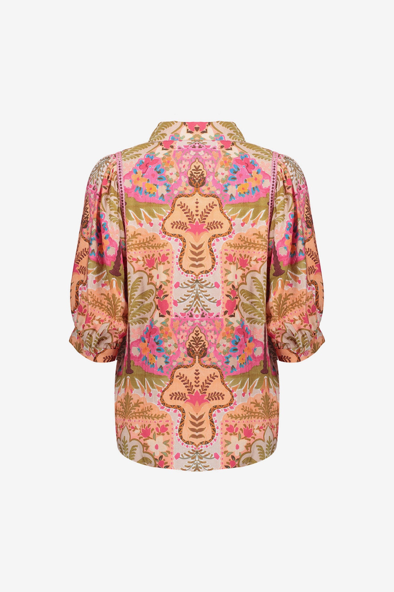 Geisha blouse met sierlijke print met tape