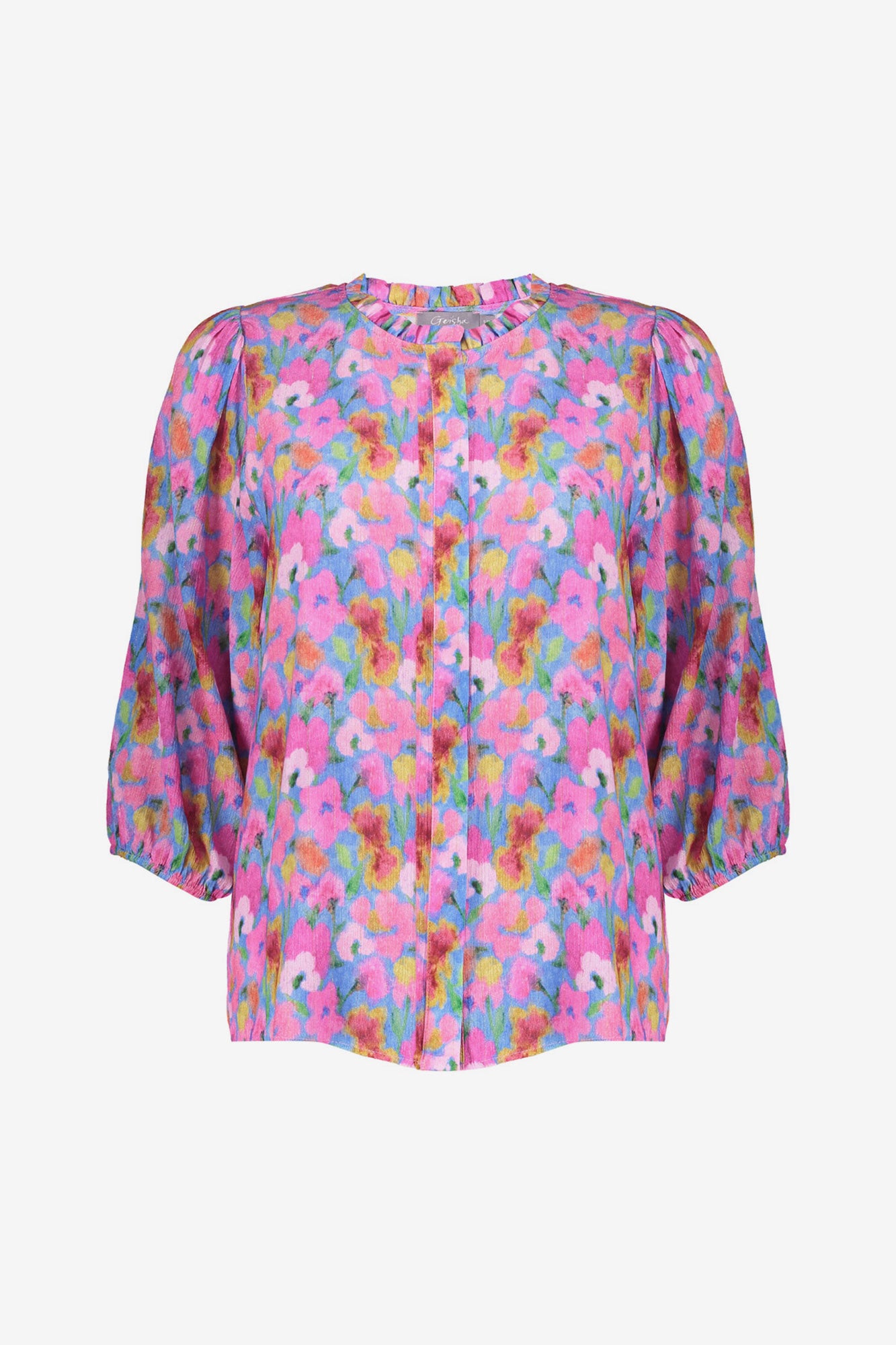Geisha lurex bloemenblouse