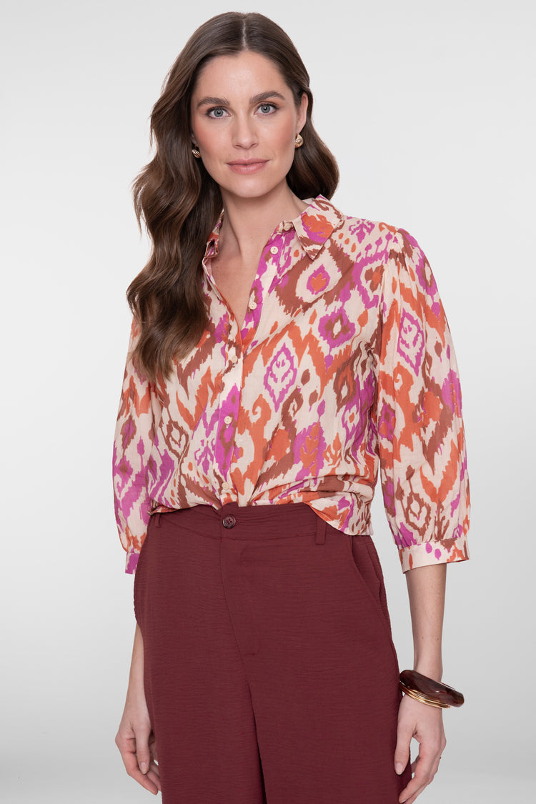 Geisha roze oranje blouse