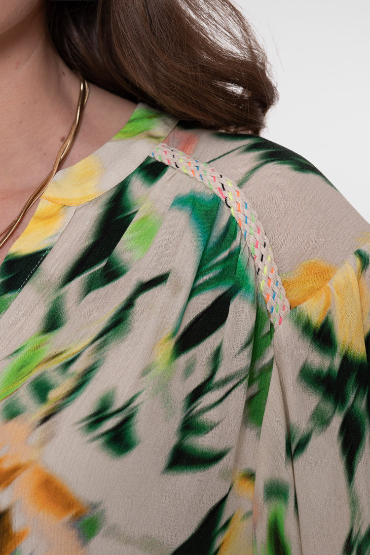 Geisha aquarel print blouse