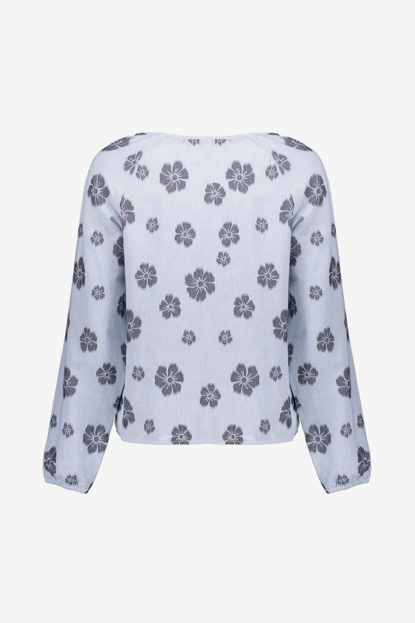 Geisha top met streepdessin en bloemen