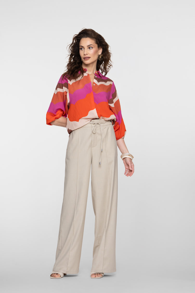 Geisha blouse met wave print