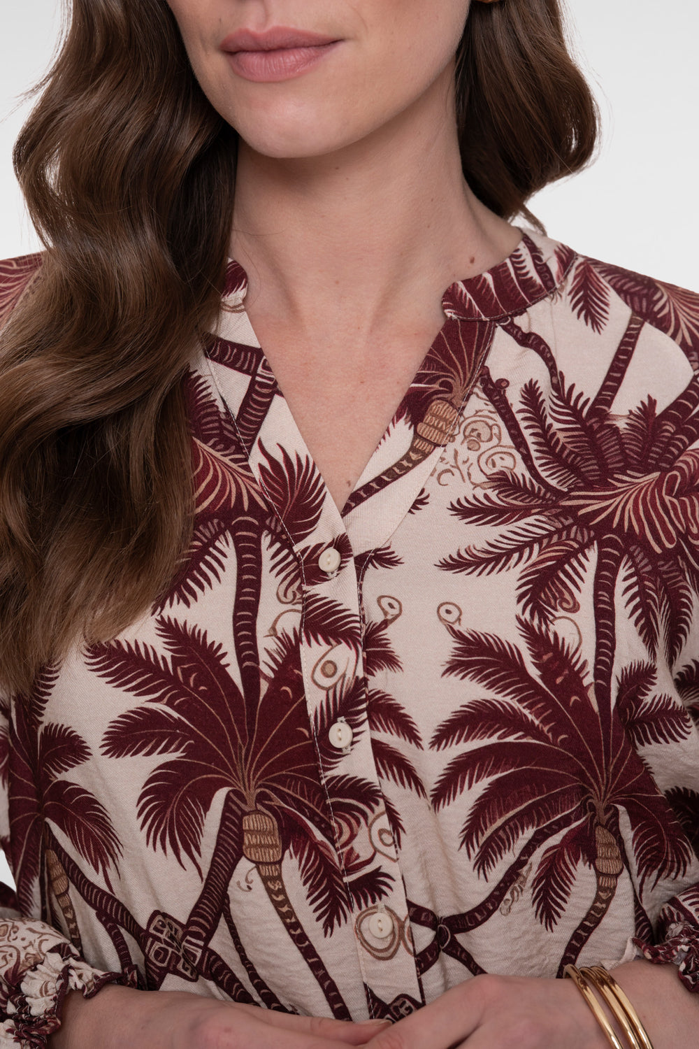 Geisha palmboom drawstring blouse