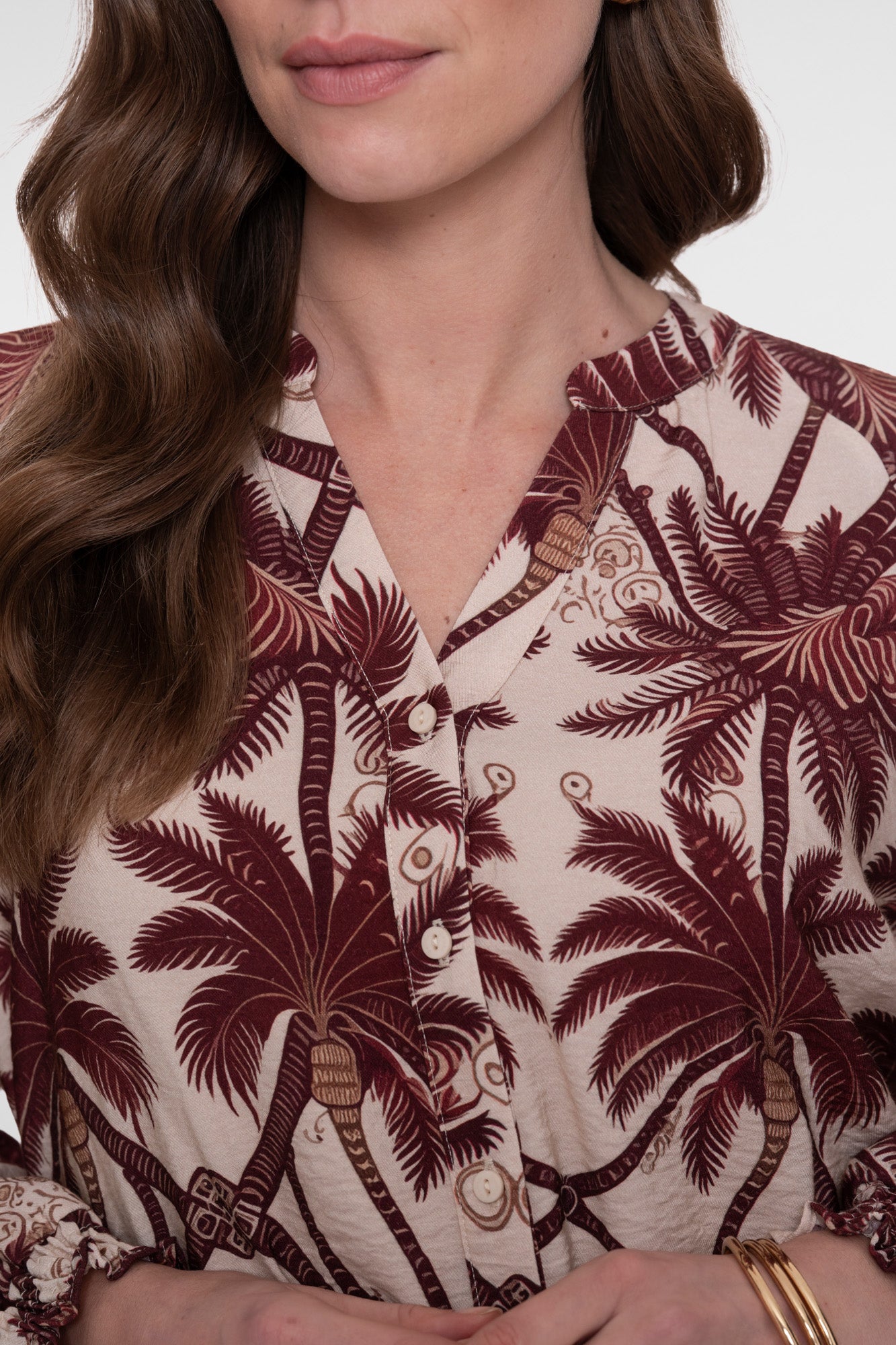 Geisha palmboom drawstring blouse