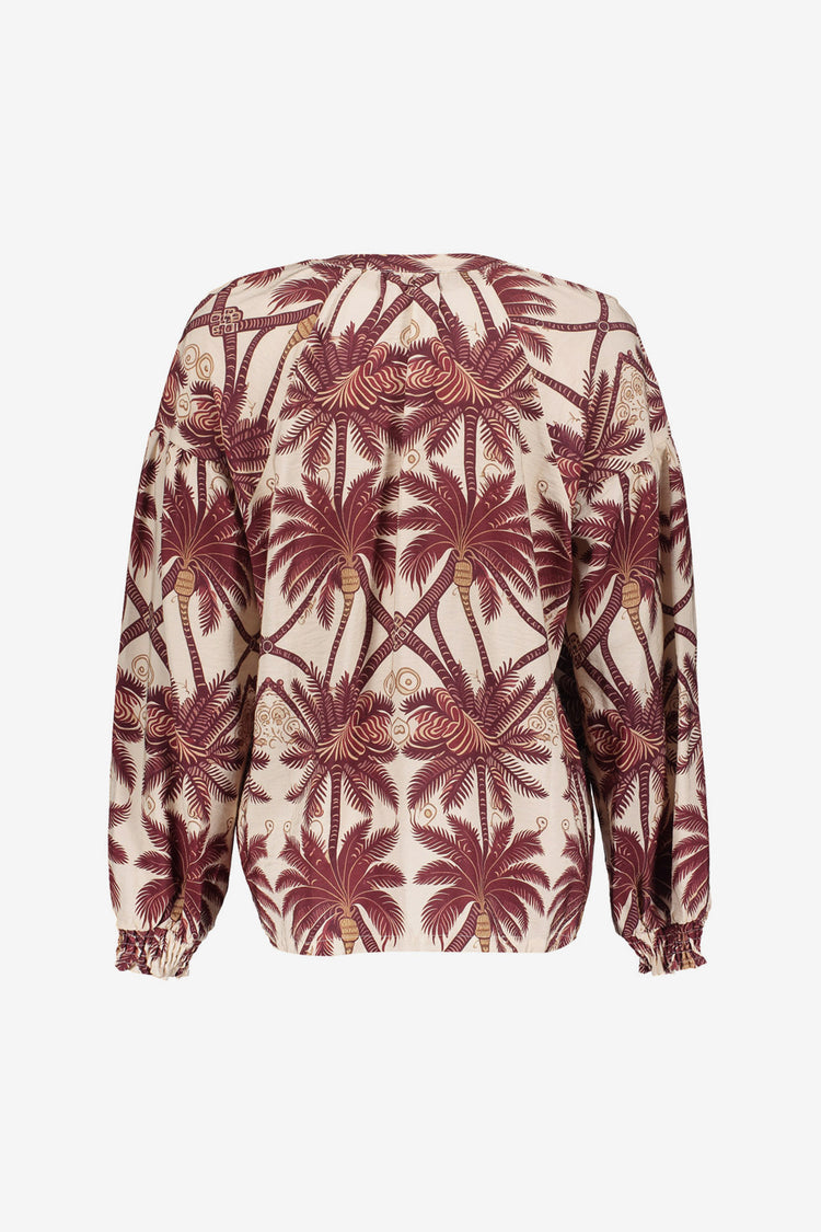 Geisha palmboom drawstring blouse