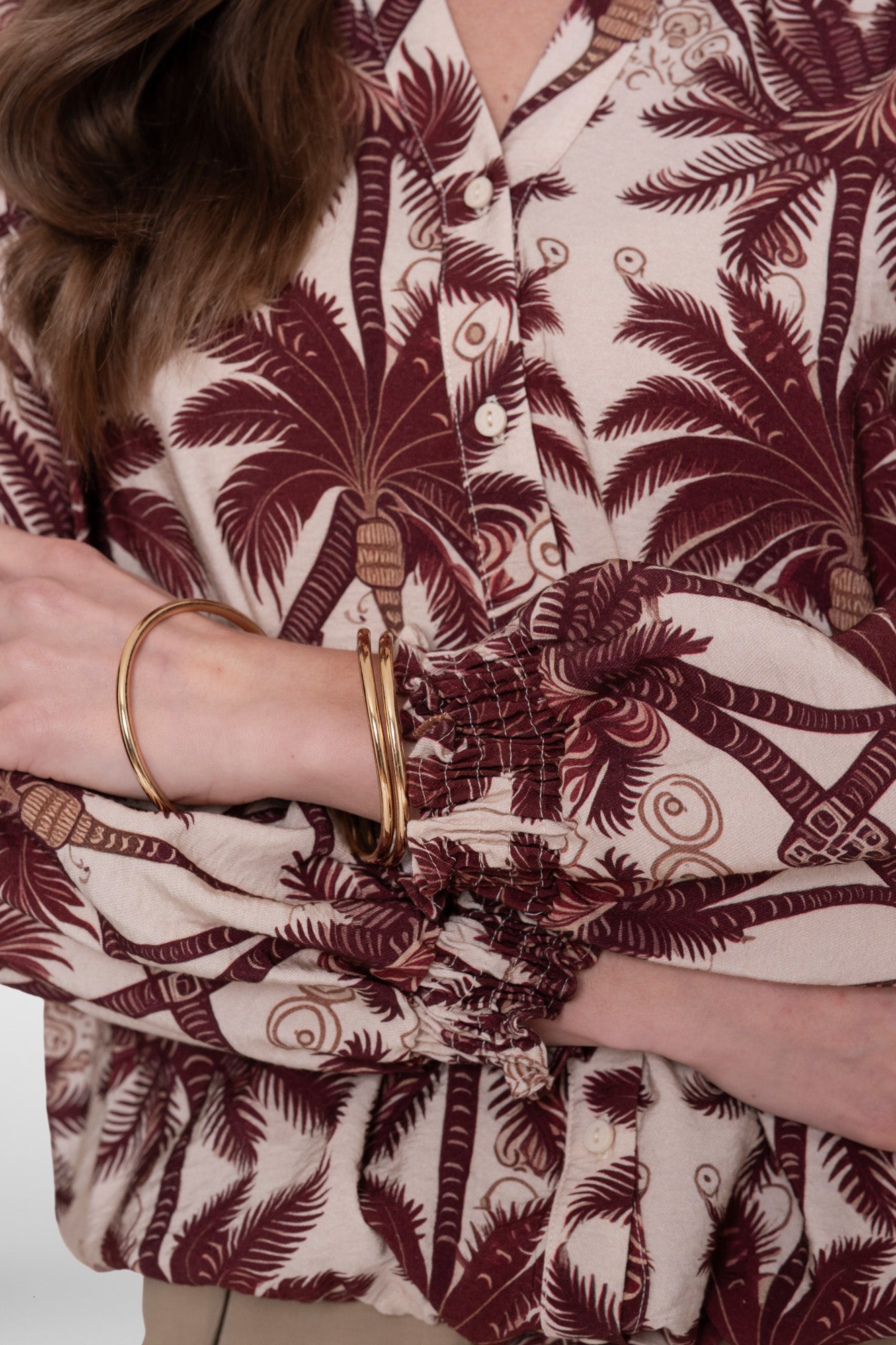 Geisha palmboom drawstring blouse