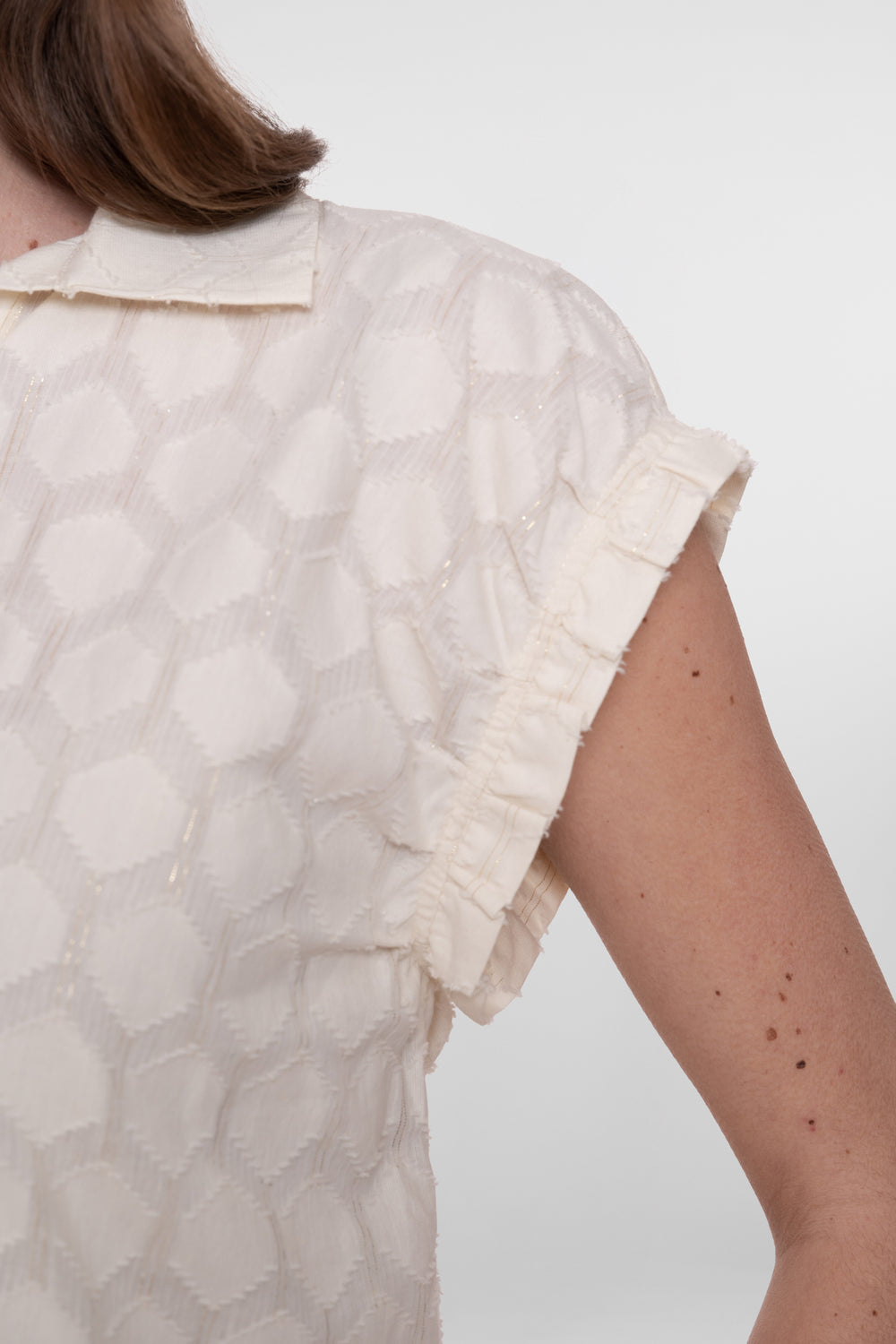 Geisha blouse met korte mouw en drawstring